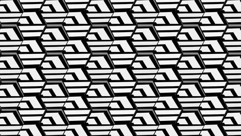 4K Abstract 3D Render with Striped Geometric Shapes Illustrazione stock
