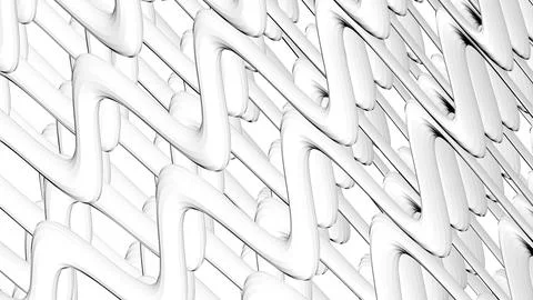 4K Abstract 3D Render with Striped Geometric Shapes Stock Illustration