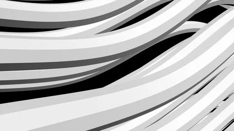 4K Abstract 3D Render with Striped Geometric Shapes Stock Illustration