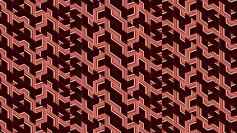 4K Abstract 3D Render with Striped Geometric Shapes Stock Illustration