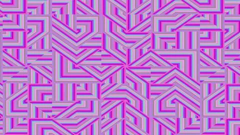 4K Abstract 3D Render with Striped Geometric Shapes Stock Illustration