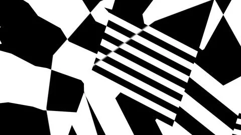 4K Abstract 3D Render with Striped Geometric Shapes Stock Illustration