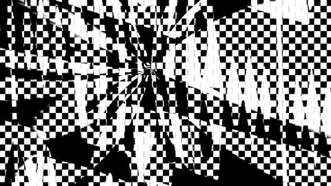 4K Abstract 3D Render with Striped Geometric Shapes Illustrazione stock