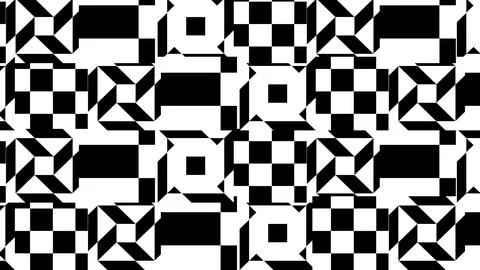 4K Abstract 3D Render with Striped Geometric Shapes Stock Illustration