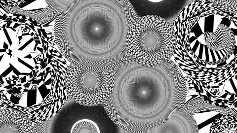 4K Abstract 3D Render with Striped Geometric Shapes Stock Illustration