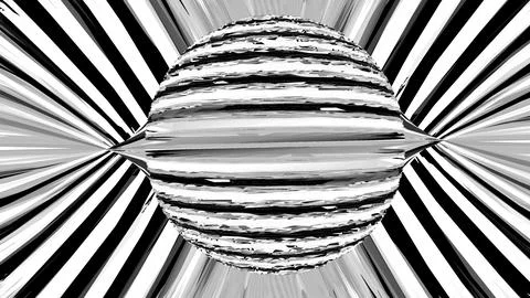 4K Abstract 3D Render with Striped Geometric Shapes Stock Illustration