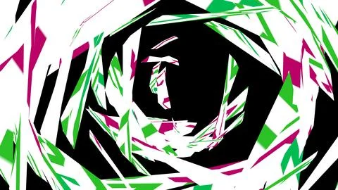 4K Abstract 3D Render with Striped Geometric Shapes Stock Illustration