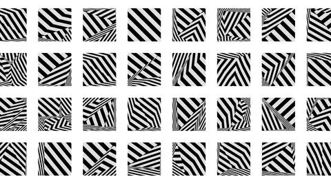 4K Abstract 3D Render with Striped Geometric Shapes Illustrazione stock