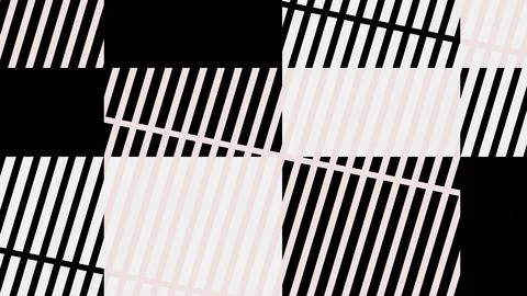 4K Abstract 3D Render with Striped Geometric Shapes Illustrazione stock
