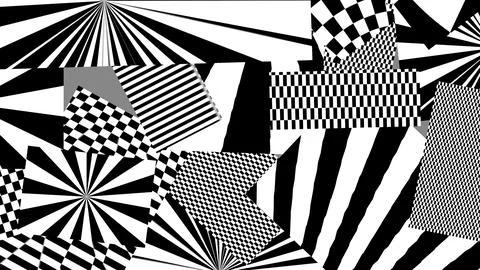 4K Abstract 3D Render with Striped Geometric Shapes Stock Illustration