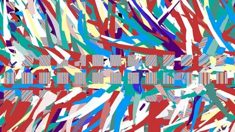 4K Abstract 3D Render with Striped Geometric Shapes Stock Illustration