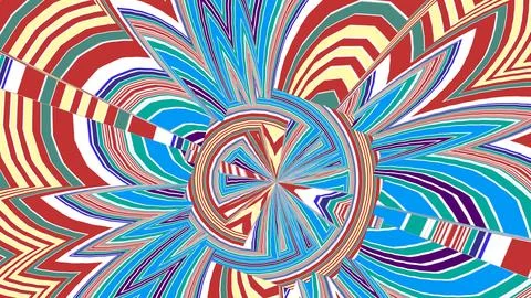 4K Abstract 3D Render with Striped Geometric Shapes Illustrazione stock