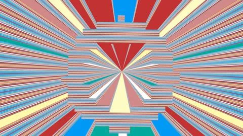 4K Abstract 3D Render with Striped Geometric Shapes Illustrazione stock