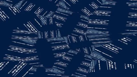 4K Abstract 3D Render with Striped Geometric Shapes Illustrazione stock