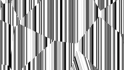 4K Abstract 3D Render with Striped Geometric Shapes Stock Illustration