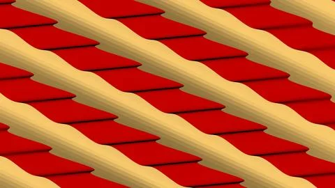 4K Abstract 3D Render with Striped Geometric Shapes Stock Illustration