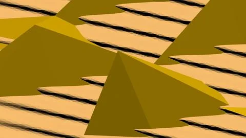 4K Abstract 3D Render with Striped Geometric Shapes Stock Illustration