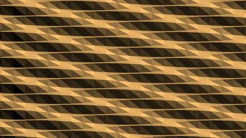 4K Abstract 3D Render with Striped Geometric Shapes Stock Illustration