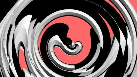 4K Abstract 3D Render with Striped Geometric Shapes Stock Illustration