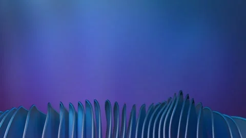 4K Abstract 3D Rendering of Blue Curving Wave with Glossy Finish Stock Footage 327378355