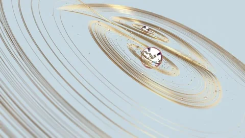 4K Abstract Angular Geometry Portal Swirling Golden Lines Video stock 330478831