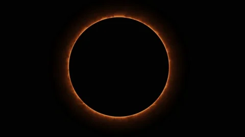 4k abstract animated eclipse of the sun Stock Footage 134774845