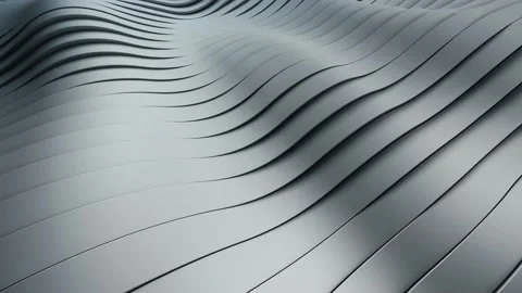 4k Abstract animation with dark wavy stripes. Modern grey background 3d looping 스톡 동영상 217964143