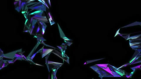 4K Abstract animation. Growing lowpoly triangle crystals. Stock Footage 149897783