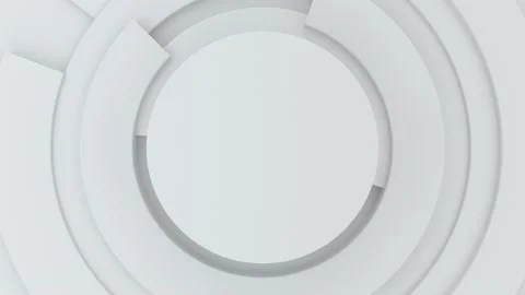 4K Abstract animation loop digital future concept mock up. Circle white gray  Stock Footage 134212987