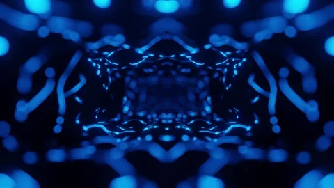 4K abstract animation seamless loop glowing waves blue endlessly Stock-Footage 255603532