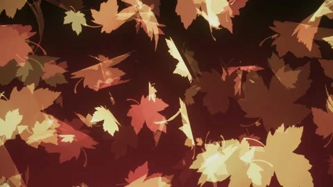 4k abstract autumn background, brown orange and yellow maple leaves silouhette Stock Footage 212965402