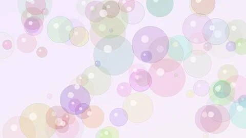 4K abstract background featuring colorful translucent bubbles and floating .. Stock Illustration
