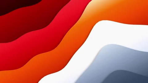 4K Abstract background featuring smooth flowing layers of red and orange waves Stock Footage 345567278
