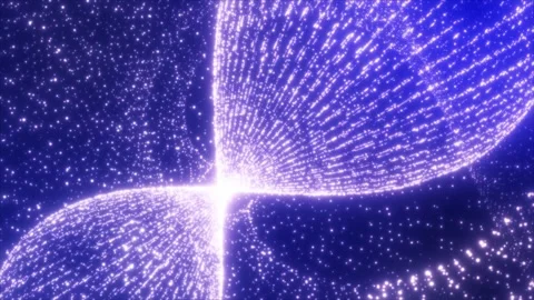 4k abstract background of glow particles form lines Stock Footage 253029713