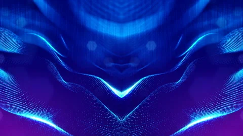 4k abstract background of glowing blue particles with shining bokeh sparkles Stock Footage 95140659