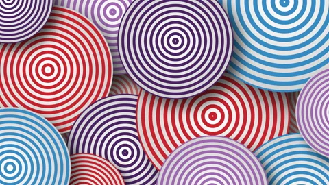 4K Abstract background from round shapes. Rotating colorful spirals. Stock Footage 289400887