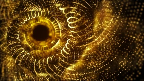 4K Abstract background shining particles form mesmerizing rotating patterns loop Stock Footage 101939717