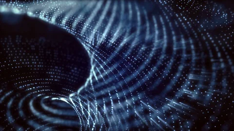 4K Abstract background shining particles form mesmerizing rotating patterns loop Video stock 101939853