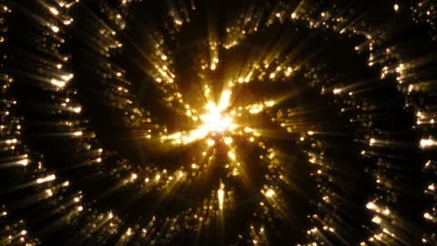 4K Abstract background shining particles form mesmerizing rotating patterns loop Video stock 102278031