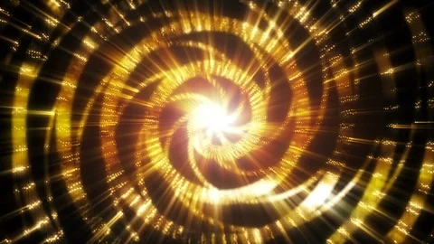 4K Abstract background shining particles form mesmerizing rotating patterns loop Vídeo Stock 102329790