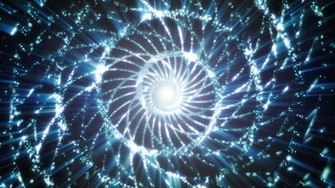 4K Abstract background shining particles form mesmerizing rotating patterns loop Stock-Footage 102665858