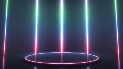 4k. Abstract background. Stage spotlight. Rgb neon lights. Stock Footage 119343530