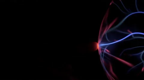 4k abstract background for title Plasma ball energy lightning touching finger Stock Footage 47029117