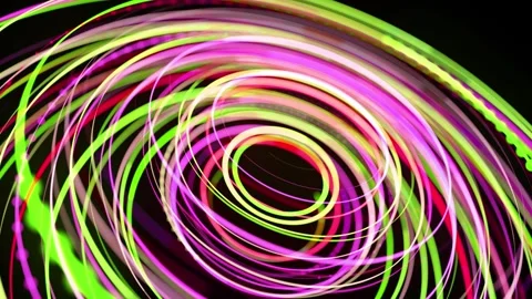 4K Abstract Background: Vibrant Neon Rings - Enhance your project with this 4K 库存影片 348387796