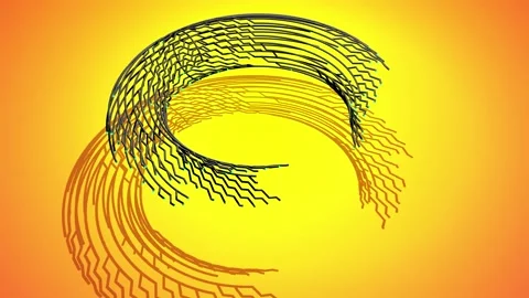 4k abstract black wireframe on orange bg. Building solution by ai or neural Vídeos de archivo 147845157