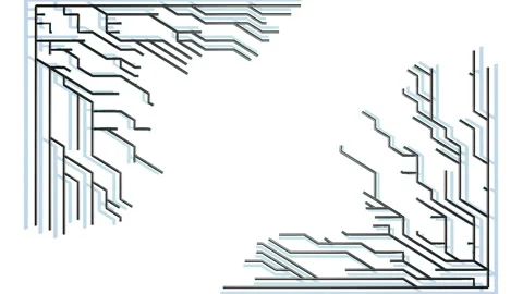 4k abstract black wireframe on white bg. Ai growing geometric pattern of lines Stock Footage 147844334