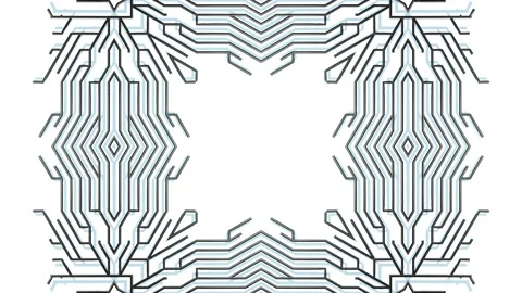 4k abstract black wireframe on white bg. Ai growing geometric pattern of lines Stock Footage 147844489