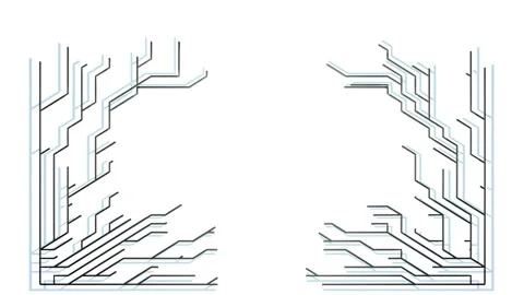 4k abstract black wireframe on white bg. Ai growing geometric pattern of lines Stock Footage 148293441