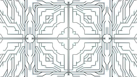 4k abstract black wireframe on white bg. Ai growing geometric pattern of lines Stock Footage 148889986
