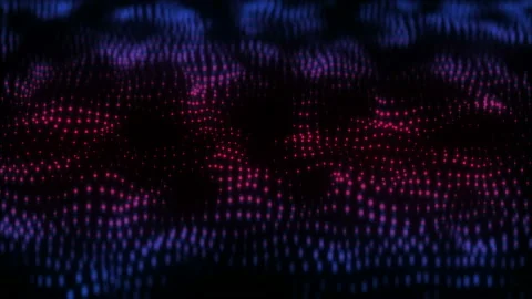 4K Abstract blue and red dotted waves. Sound visualization Stock Footage 112365871